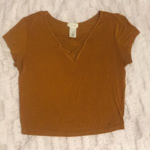 Rustic orange crop top!